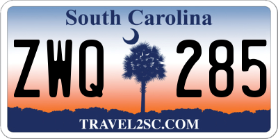 SC license plate ZWQ285