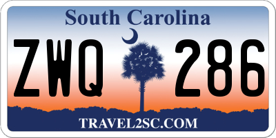 SC license plate ZWQ286