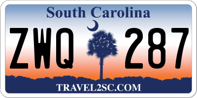 SC license plate ZWQ287