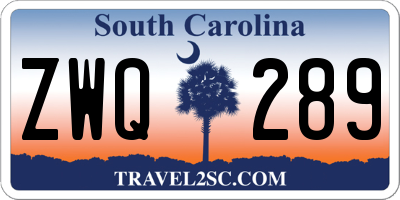 SC license plate ZWQ289