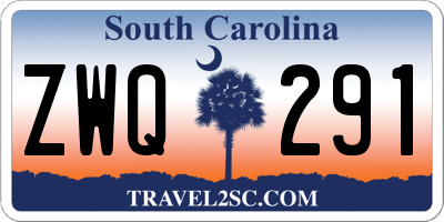 SC license plate ZWQ291