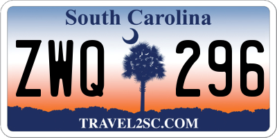 SC license plate ZWQ296
