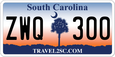 SC license plate ZWQ300