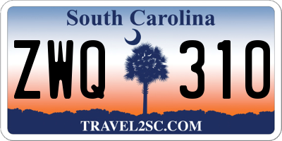 SC license plate ZWQ310
