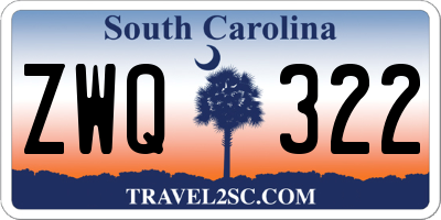 SC license plate ZWQ322