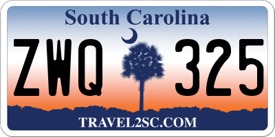 SC license plate ZWQ325
