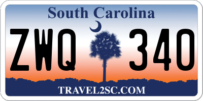 SC license plate ZWQ340