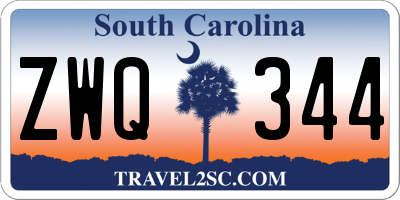 SC license plate ZWQ344