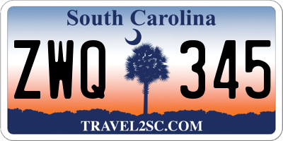 SC license plate ZWQ345