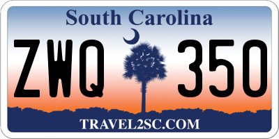 SC license plate ZWQ350