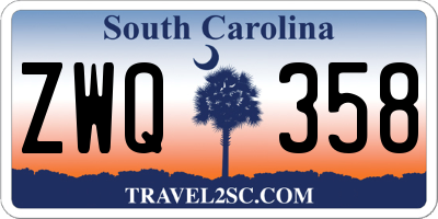 SC license plate ZWQ358
