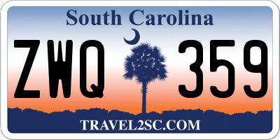 SC license plate ZWQ359
