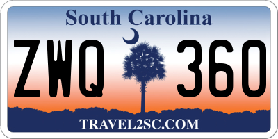 SC license plate ZWQ360