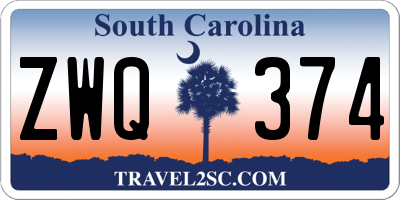 SC license plate ZWQ374
