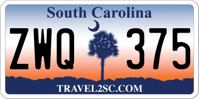 SC license plate ZWQ375