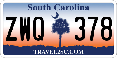 SC license plate ZWQ378