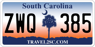 SC license plate ZWQ385