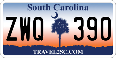 SC license plate ZWQ390