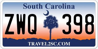 SC license plate ZWQ398