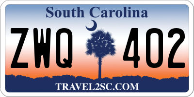 SC license plate ZWQ402