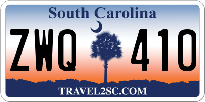 SC license plate ZWQ410