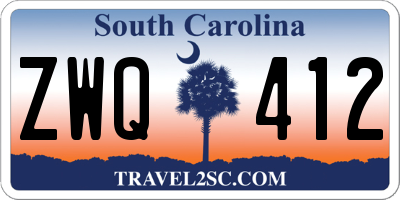 SC license plate ZWQ412