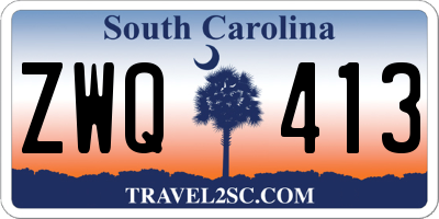 SC license plate ZWQ413