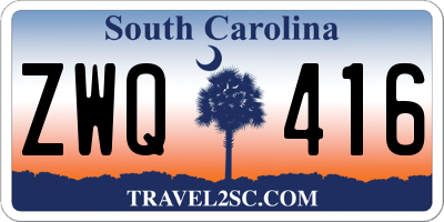SC license plate ZWQ416