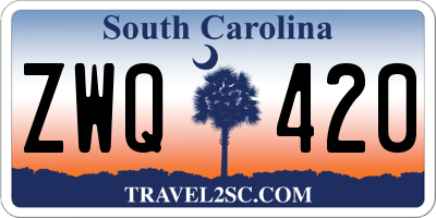SC license plate ZWQ420