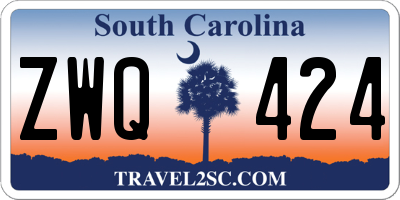 SC license plate ZWQ424