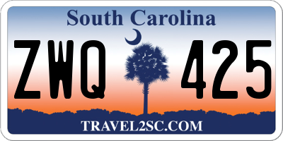 SC license plate ZWQ425