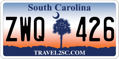 SC license plate ZWQ426