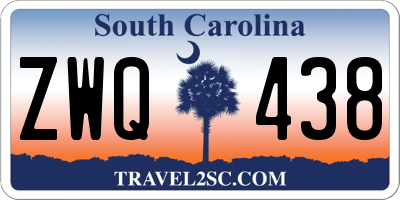 SC license plate ZWQ438