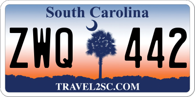 SC license plate ZWQ442