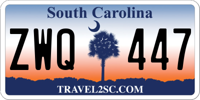 SC license plate ZWQ447