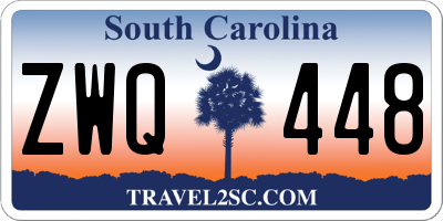SC license plate ZWQ448