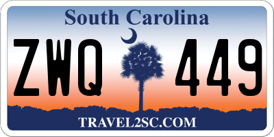 SC license plate ZWQ449