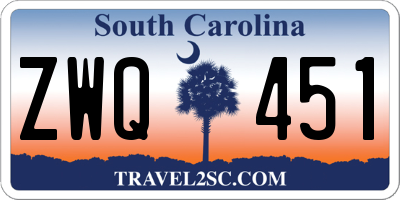 SC license plate ZWQ451