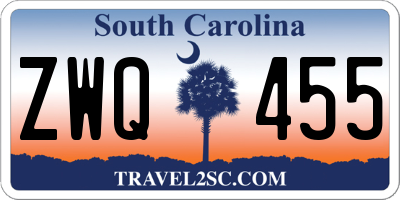SC license plate ZWQ455