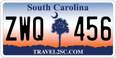 SC license plate ZWQ456