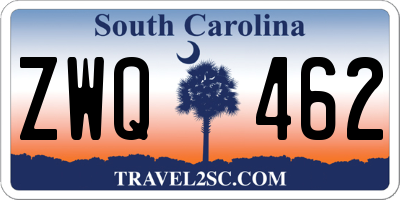 SC license plate ZWQ462