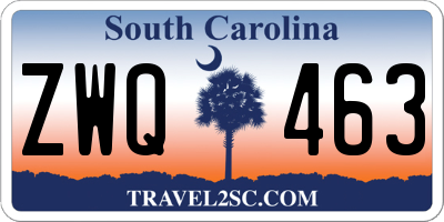 SC license plate ZWQ463