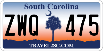 SC license plate ZWQ475
