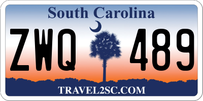 SC license plate ZWQ489