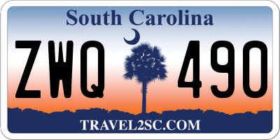 SC license plate ZWQ490