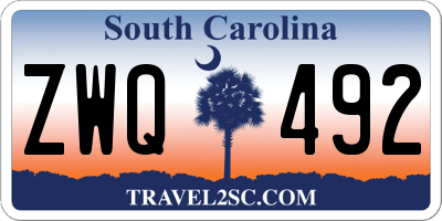 SC license plate ZWQ492