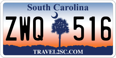 SC license plate ZWQ516