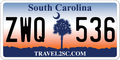 SC license plate ZWQ536