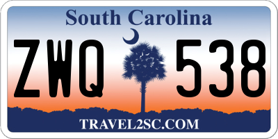 SC license plate ZWQ538
