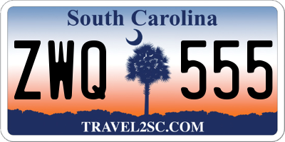 SC license plate ZWQ555